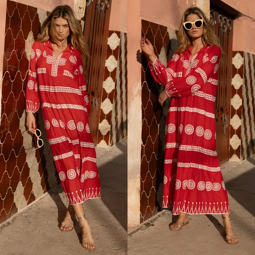 Oliphant Red Maxi Dress - Picture 1 of 12